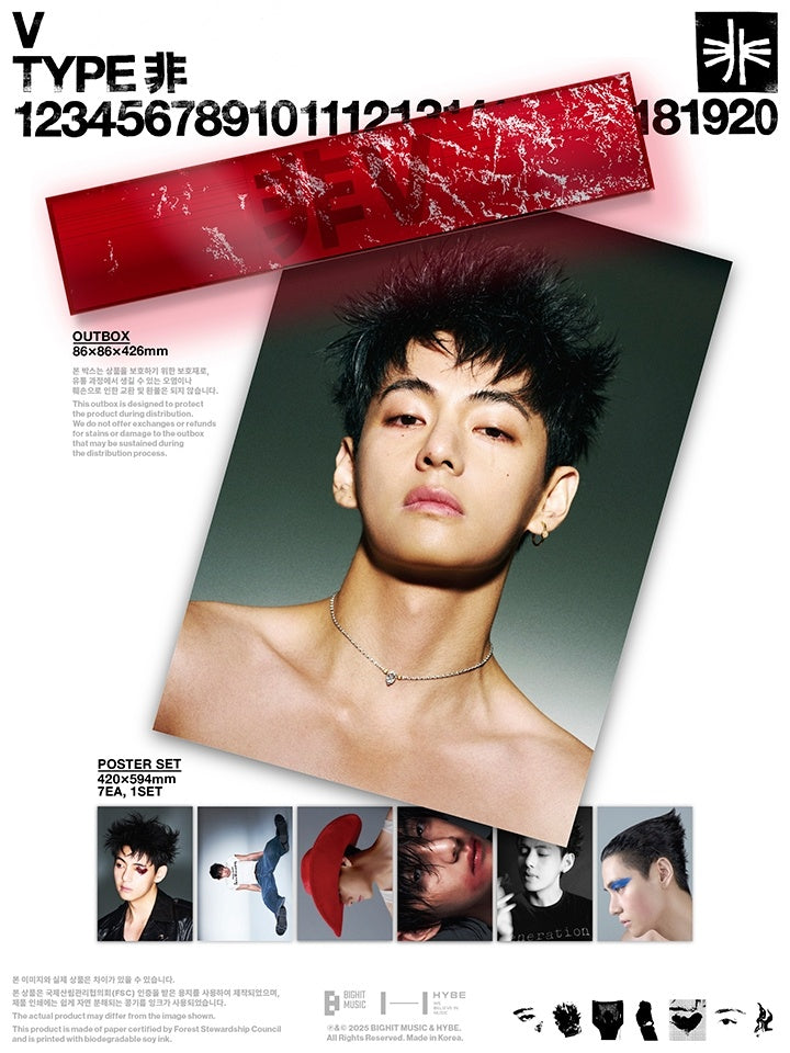 V (BTS) - TYPE 非 Poster Set (7 Posters) / Agotado